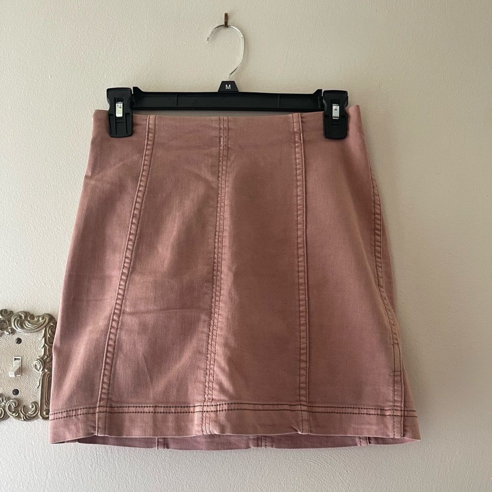 Free people denim mini skirt
